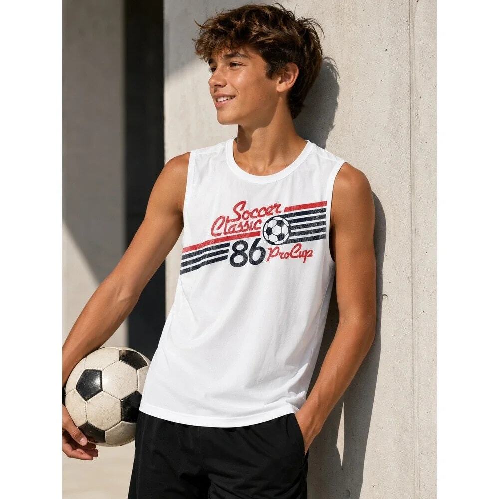 NWT DSG Boy Soccer Classic Pro Cup Pure White Movement Tank Top Youth Size Large